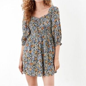 American eagle floral off shoulder bohemian mini dress